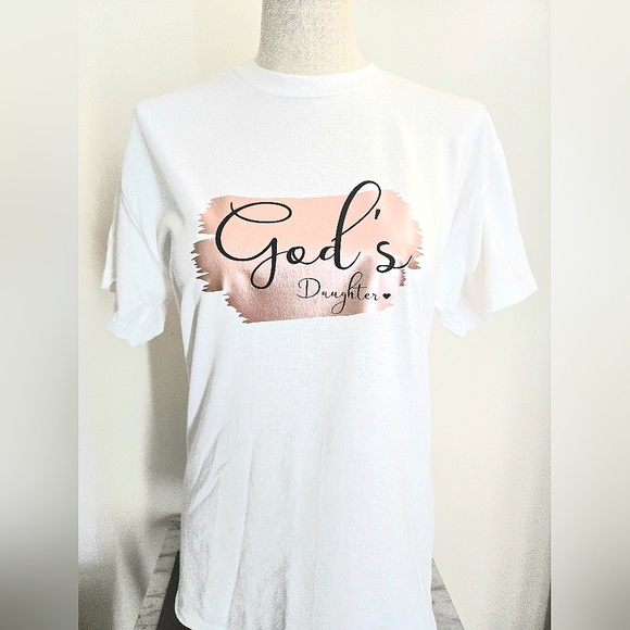 Handmade Tops - God's Daughter Christian T-Shirt
